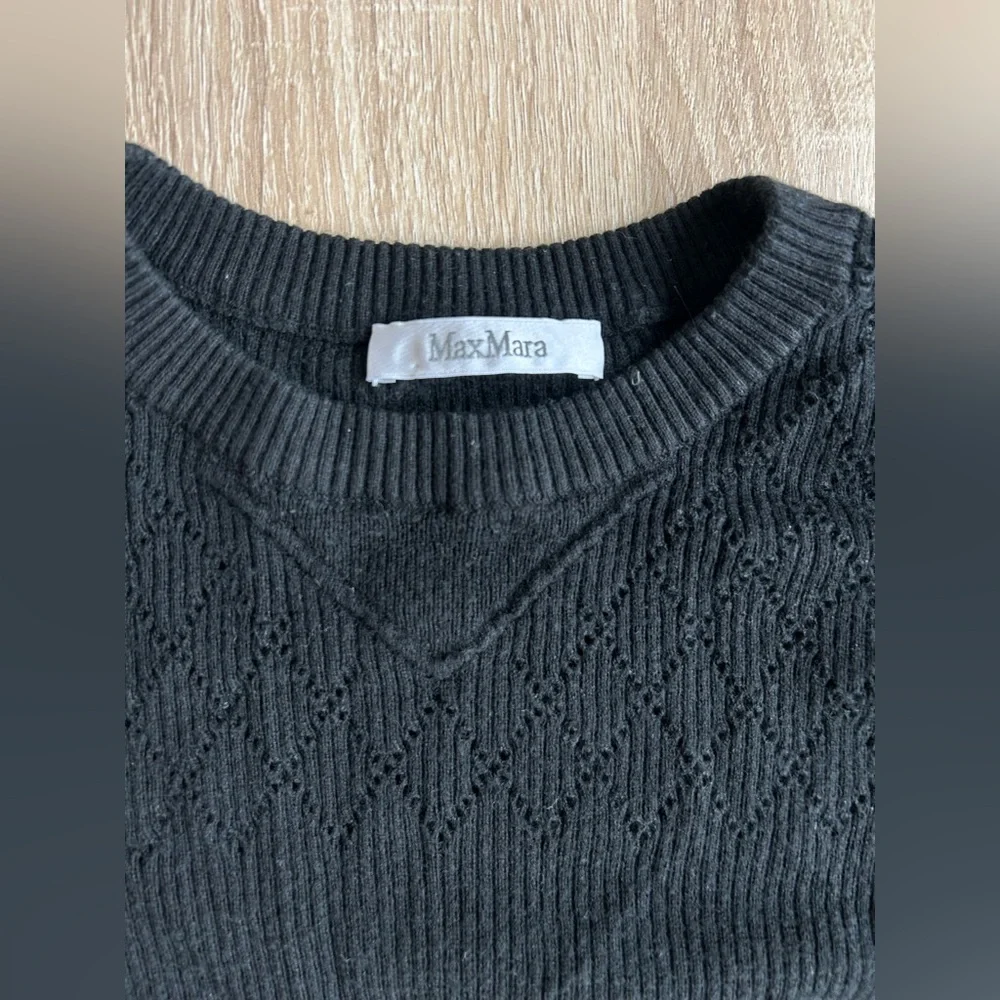 Max Mara Black Silk Cashmere Wool Sweater - Picture 2 of 4
